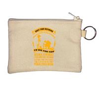 Only Two Defining Forces Have Offered to Die for You Jesus Christ and The American Soldier Key Chain Coin Purse Beige