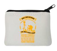 Only Two Defining Forces Have Offered to Die for You Jesus Christ and The American Soldier Neoprene Coin Purse Pouch 10x11cm White