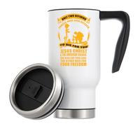 Only Two Defining Forces Have Offered to Die for You Jesus Christ and The American Soldier Vacuum Insulated Thermal Travel Coffee Mug 480ml White