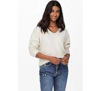 Only V-Neck Jumper Cream Marl
