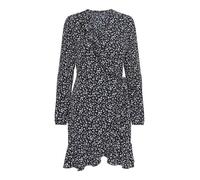 Only V-Neck Printed Wrap Dress Blue Floral