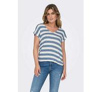 Only V-Neck T-Shirt Blue Stripe