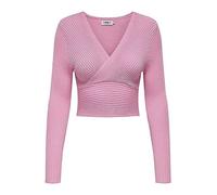 Only V-Neck Wrap Cropped Sweater Begonia
