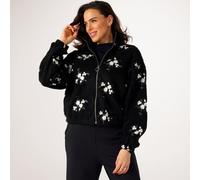 Only Valentina Floral Embroidered Zip Teddy Fleece BIRCH FLORAL 2XL