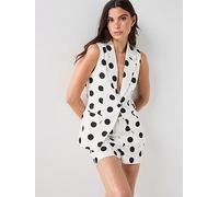 Only Viesta Linen Waistcoat, Cloud Dancer, Size 38, Women Cloud Dancer