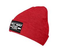 Only Way is Jesus Christian Winter Beanie Hats for Men Women,Cozy Knitted Cuffed Slouchy Skull Cap Ski Hat,Black