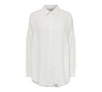 ONLY Women Long Oversized Shirt Blouse | Long Sleeve Classic Tunic | Top with Slits ONLTHYRA, Colours:White, Size:M