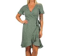 ONLY Women's 15206407 Dress, Aop: Black Spot Chinois Green, M UK