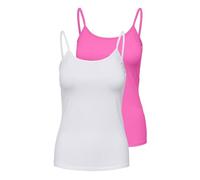 ONLY Women's 2pack Onllove Singlet 2 Pack JRS Noos, White, L (Pack of 2)