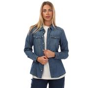 Only Womens Alexa Denim Shirt in - Blue Cotton - Size 8 UK
