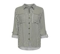 ONLY Women's Asmin Shirt L/S WVN Noos, Grape Leaf/Stripes: White, L