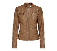 ONLY Women's Bandit Pu Biker Noos Jacket, Brown (Cognac), 6 UK