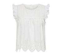 ONLY Women's Onlsilla S/L Frill Top WVN Noos Blouse, White, 8