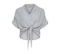 ONLY Women's Onlpaula Life S/S Tie WVN Noos Shortened Feminine Shirt with Knot Detail, Cloud Dancer, XS