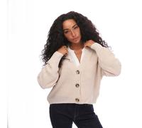 Only Womens Carol Nice Knitted Cardigan in Stone - Size 16 UK