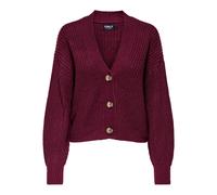 Only Womens Carol Nice Knitted Cardigan in wine - Size 10 UK