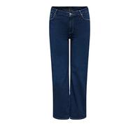 ONLY Women's Carwilly Hw Wide Jeans Cro Noos, Dark Denim Blue, 44W x 32L