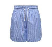 ONLY Women's Casual Striped Bermuda Shorts Summer Mini Pants, Colours:Blue, Size:M