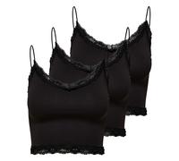 Only Women's Cropped Top 3-Pack - ONLVICKY Lace Seamless Cropped Top, Straps...