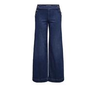 ONLY Women's Onlmadison Hw Button Wide DNM Gen533Noos, Dark Medium Blue Denim, 28W x 34L