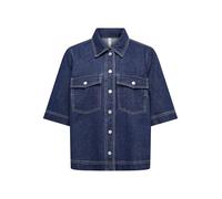ONLY Women's Onlbelle S/S Shirt DNM Gua Noos, Dark Denim Blue, L