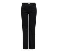 ONLY Womens Female Straight-fit Onlblush Mittlere Taille Gerade Geschnitten Jeans, Black Denim, S / 30L UK