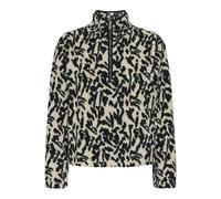 ONLY Women's Fleece Sweatshirt with Eye-catching Pattern and Fashionable Zip, black, M