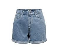 ONLY Women's High-Waisted Shorts 5-Pocket Style Button Fly Zipper Closure Short Bermudas