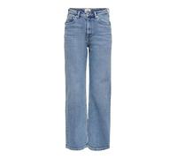 ONLY Women's Jeans with Wide Leg, Medium Blue Denim, 24W x 32L