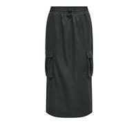 ONLY Women's Maxi Skirt Long Skirt with Cargo Pockets and Elastic Waistband, Black (Raven), M