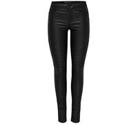 ONLY Women's New Royal Reg Sk Biker Coated Noos Trouser, Black, XS UK
