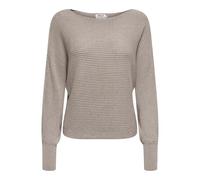 ONLY Women's Onladaline L/S Short Pullover KNT Noos Knitted Jumper with Boat Neck, Satellite W. Melange, XL