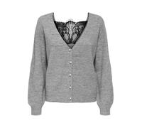ONLY Women's Onladele Ls Lace Cardigan CC KNT, Light Grey Mix, XS