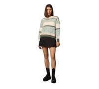 ONLY Women's Onladina Life L/S KNT Noos Jumper Sweater, Silt Green/Pattern:Cloud Dancer/Sea Spray/Bich, XL