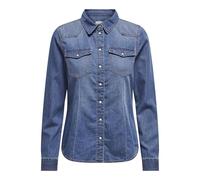 ONLY Women's Onlalexa L/S DNM Shirt Fs Noos Blouse, Medium Blue (Medium Blue Denim), S