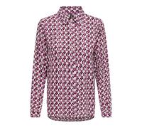ONLY Women's Onlalma Life Poly L/S Pleated Shirt Blouse, Magenta Purple/AOP: 584 Posh, Large
