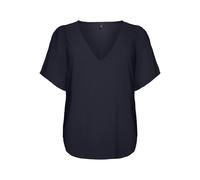 ONLY Women's Onlalma Life Poly S/S V-Neck Top Solid Blouse, Night Sky, XS
