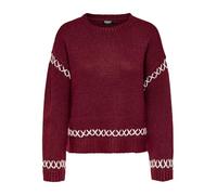 ONLY Women's Onlamanda Life Ls O-Neck Detail KNT Noos, Cabernet, XS