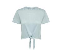 ONLY Women's Onlamber Life S/S Glitter Knot Top JRS, Cloud Blue, S