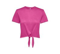 ONLY Women's Onlamber Life S/S Glitter Knot Top JRS, Fuchsia Fedora, L