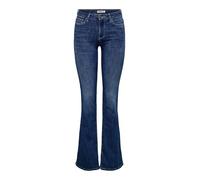 ONLY Women's Onlann Mid Flared DNM Soo615 Noos Fit Jeans, Dark Denim Blue, L / 32L