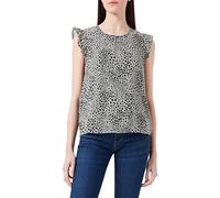 Only Women's ONLANN Star S/L Frill TOP NOOS PTM T-Shirt, Seagrass/DOT Leo, L