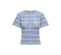 ONLY Women's Onlannasofia Life Ss Stripe O-Neck KNT, Forever Blue, S
