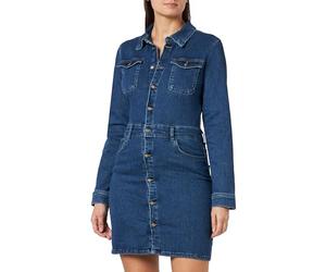 ONLY Women's Onlannika Ls Stretch DNM Dress Cro, Medium Blue (Medium Blue Denim), M