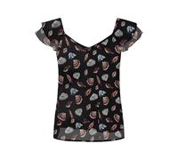ONLY Women's Onlasta Life Capsleeve V-Neck Top WVN, Black, M