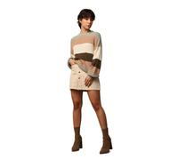 ONLY Women's Onlatia KNT Noos L/S Stripe Pullover Knitted Jumper, Hedge Green/Stripes:w. Toasted Coconut/Pumice Stone/Breen, S