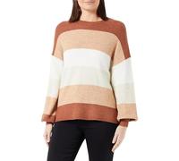 ONLY Women's ONLATIA L/S Stripe Pullover KNT NOOS Sweater, Tortoise Shell/Stripes:W. Mel/Indian TAN Mel/Cloud Dancer/Pumice Stone Mel/Indian TAN Mel/Tortoise Shell Mel, M