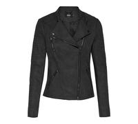 Womens Onlava Faux Leather Biker Otw Noos Jacket Grey Black 14 UK