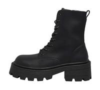ONLY Women's Onlbanyu-3 PU Monochrome Lace Boot Noos Ankle, Black, 4 UK