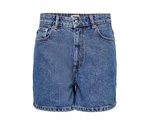 ONLY Women's Onlbay Life Hw Mom DNM NAS Shorts, Medium Blue (Medium Blue Denim), S